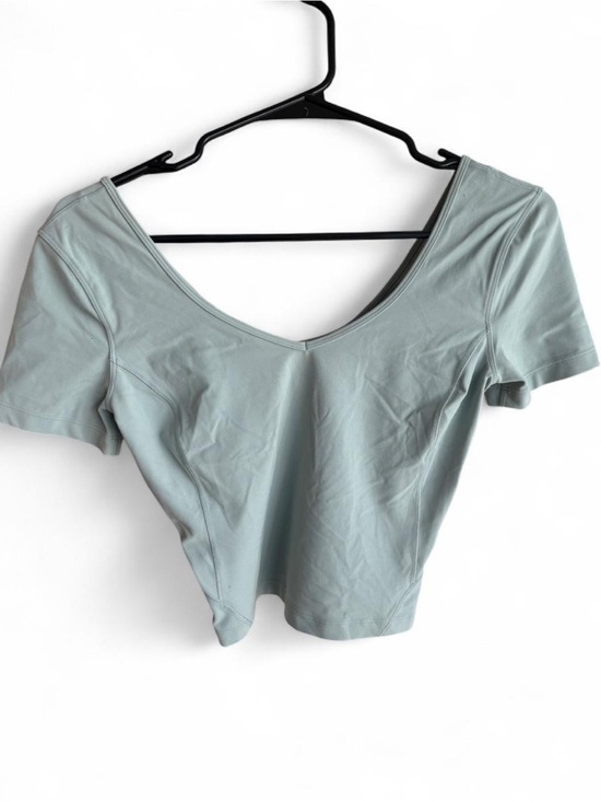 lululemon athletica Tops - lululemon athletica Light Sage V-Neck Cropped Tee - Women